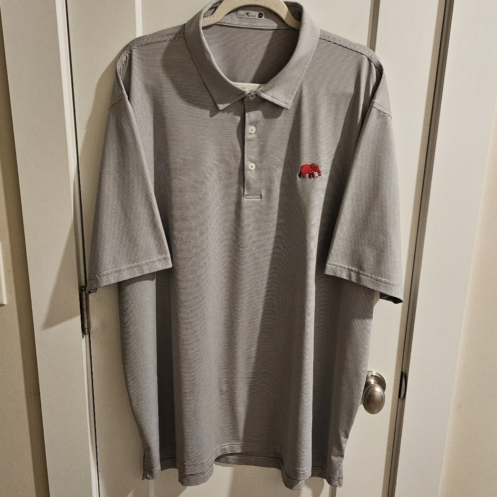 Genteal University of Alabama Performance Golf Polo Shirt - Grey Striped - 3XL